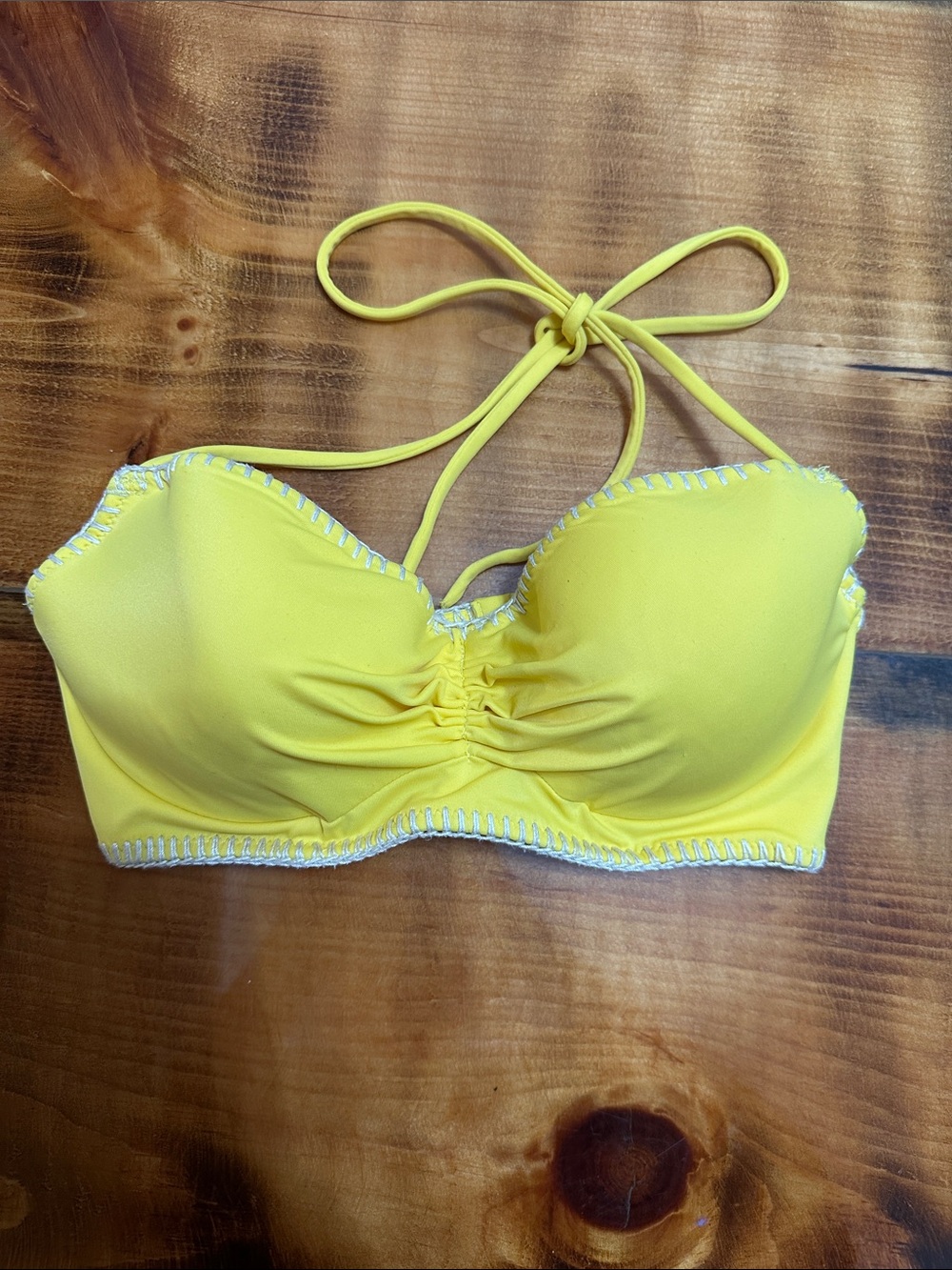 Victoria's Secret Yellow Bikini Top with Pink Brand Tag